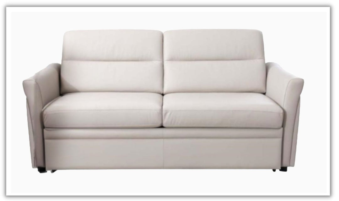 Isabella Modern Leather Sleeper Sofa in Beige