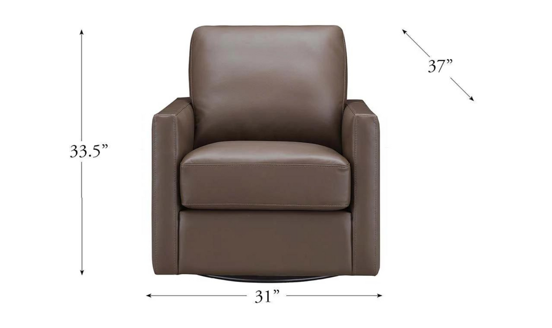 Dillon Swivel Leather Chair with Track Arms