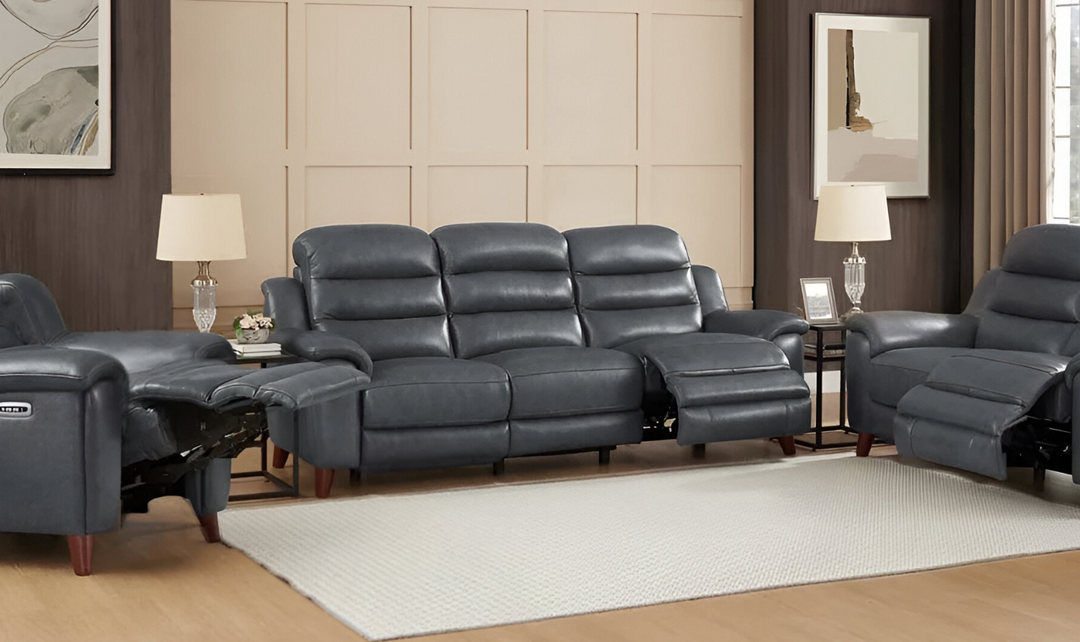 Dream Leather Power Headrest Zero Gravity Reclining Sofa with Hidden Cup holder-Leahyco