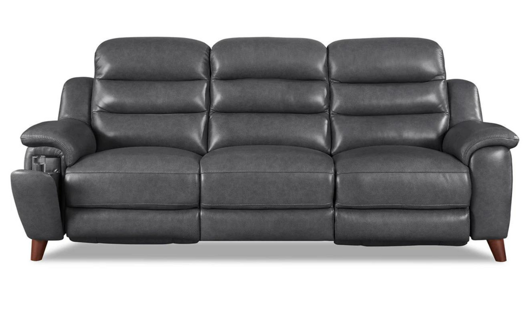 Dream Leather Power Headrest Zero Gravity Reclining Sofa with Hidden Cup holder-Leahyco