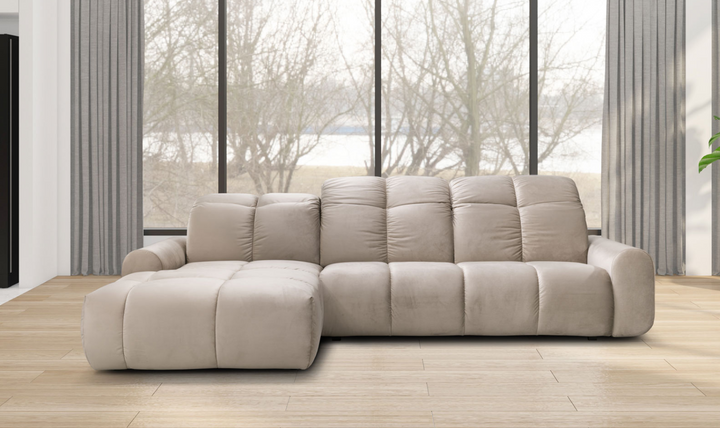 ESF Italia Bullet 3-seater L-shaped Sectional Sofa Bed In Beige