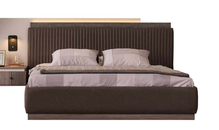 ESF Italia Elvis Bed With Storage In Chocolate Brown (King/Queen Size Bed)