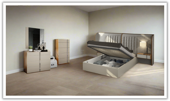 ESF Italia Cadiz Beige Queen Bedroom Set In Light Beige