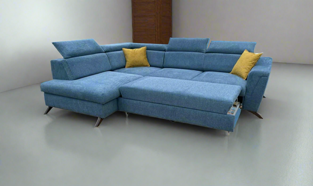 ESF Italia Gala L-shaped Sectional Sofa With Bed And Storage