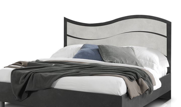 ESF Italia Ischia Wooden King/Queen Size Bed In Black and White