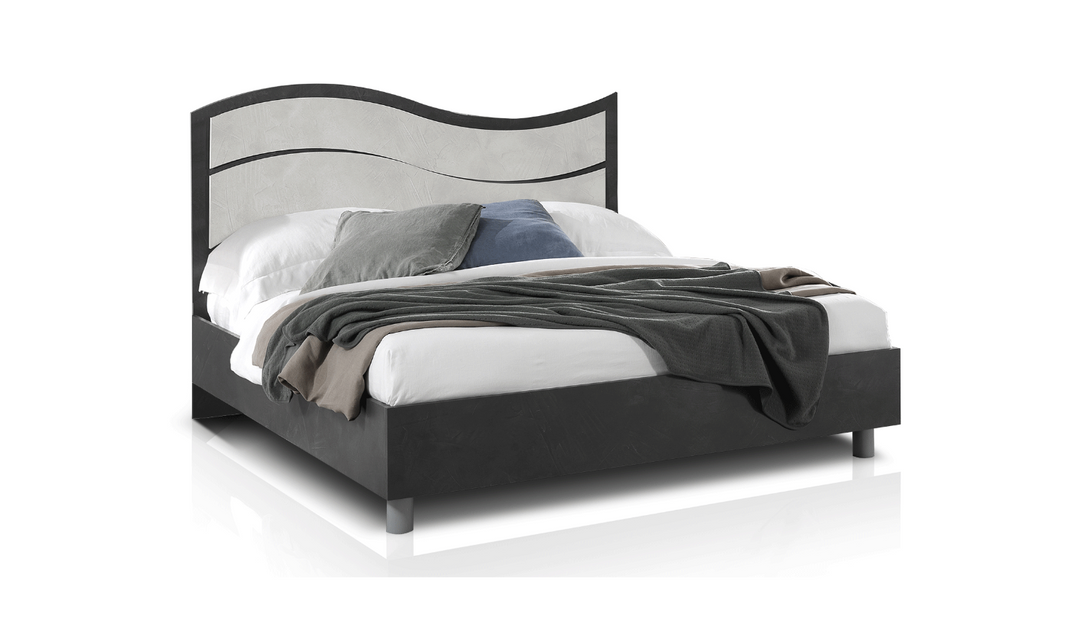 ESF Italia Ischia Wooden King/Queen Size Bed In Black and White