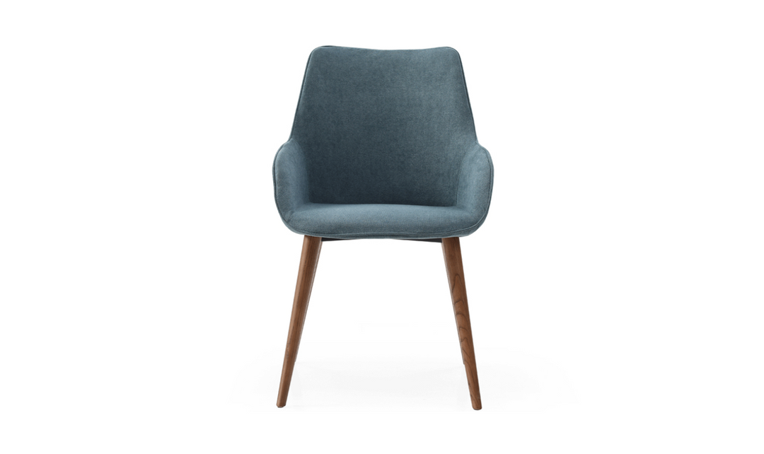 ESF Italia Linden Upholstered Blue Dining Chair With Tapered Legs