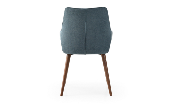 ESF Italia Linden Upholstered Blue Dining Chair With Tapered Legs