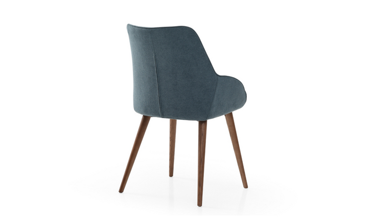 ESF Italia Linden Upholstered Blue Dining Chair With Tapered Legs