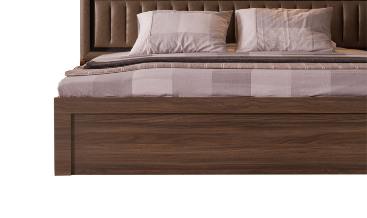 ESF Italia Lindo Brown King/Queen Size Bed With Storage and Leather Headboard