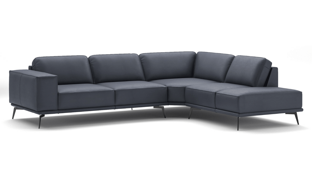 ESF Italia Manhattan Dark Gray L-shaped 5-seater Sectional Sofa