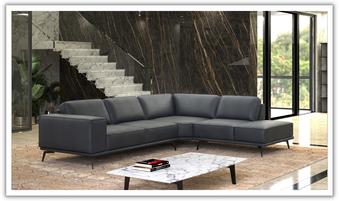 ESF Italia Manhattan Dark Gray L-shaped 5-seater Sectional Sofa