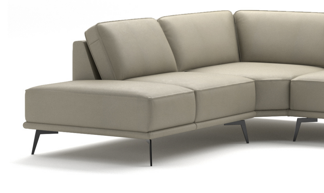 ESF Italia Manhattan Ivory L-shaped Leather Sectional Sofa