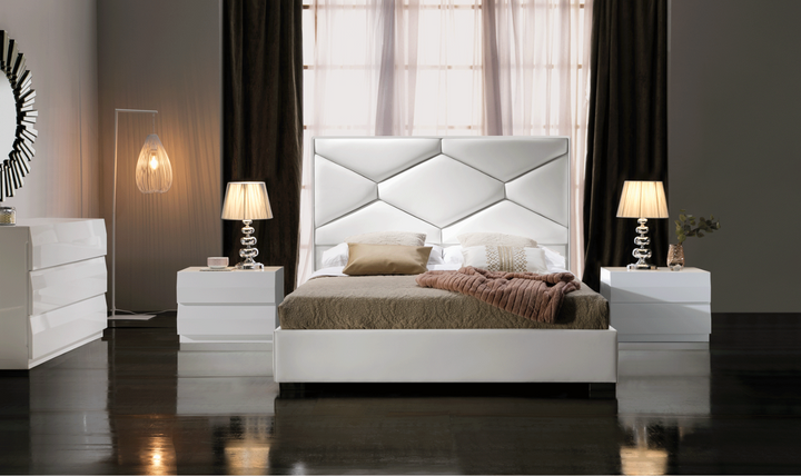 ESF Italia Martina Lux Bed With Storage In White (King/Queen Size)