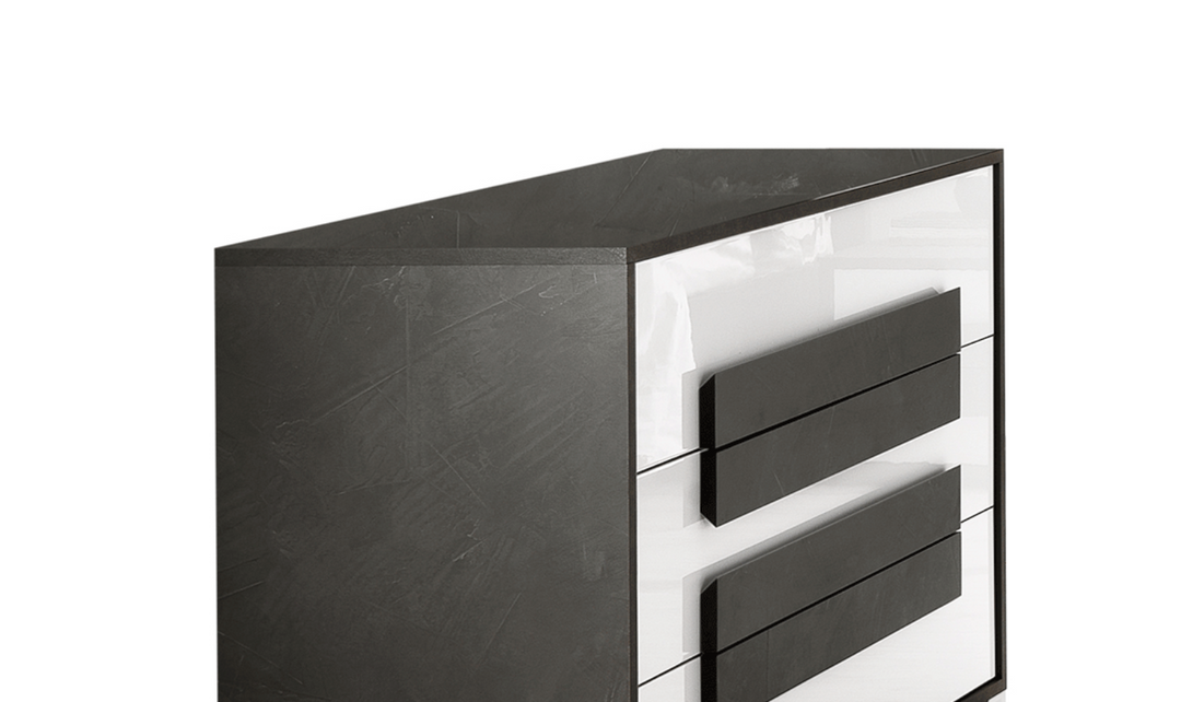 ESF Italia Panarea 2-Drawer Dresser In Black and White With Mirror