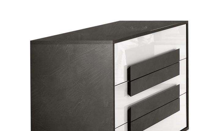 ESF Italia Panarea 2-Drawer Dresser In Black and White With Mirror