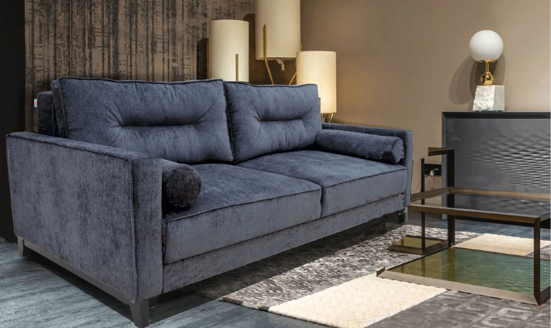 ESF Italia Pesaro Gray Fabric Sofa Bed With Storage and Track Arms