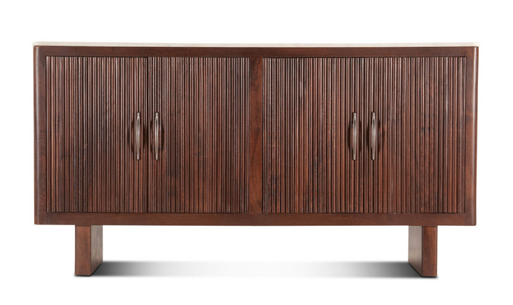 Amalfi 68" Sideboard in Mango Wood with White Marble-Leahyco