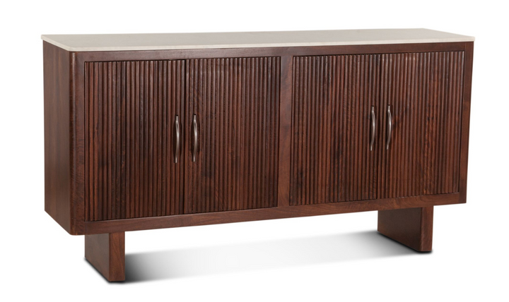 Amalfi 68" Sideboard in Mango Wood with White Marble-Leahyco