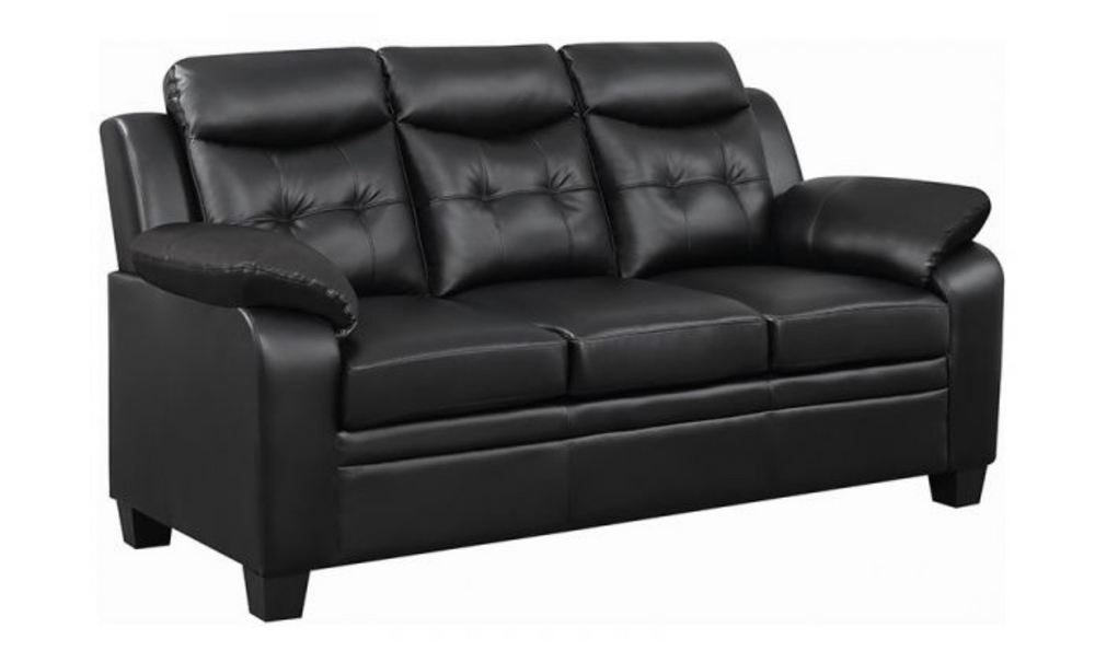 Finley Leather Living Room Set with Pillow Top Armrests-Leahyco