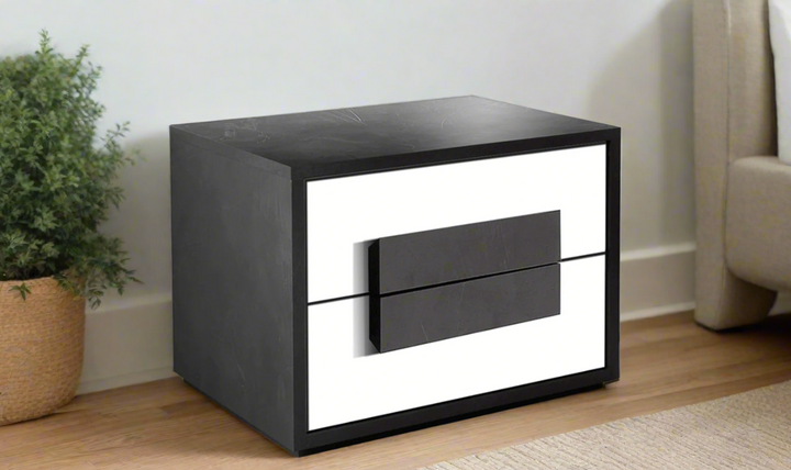 ESF Italia Panarea 2-Drawers Wooden Rectangular Nightstand- Leahyco