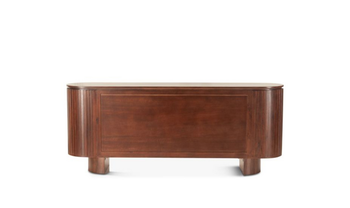 HTD Athena 79" Sideboard in Aged Mahogany Finish + Mango Wood Construction- Leahyco