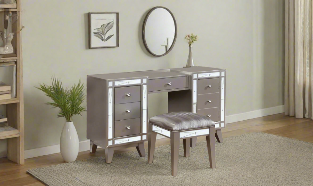 Leighton Vanity Desk And Stool- Leahyco