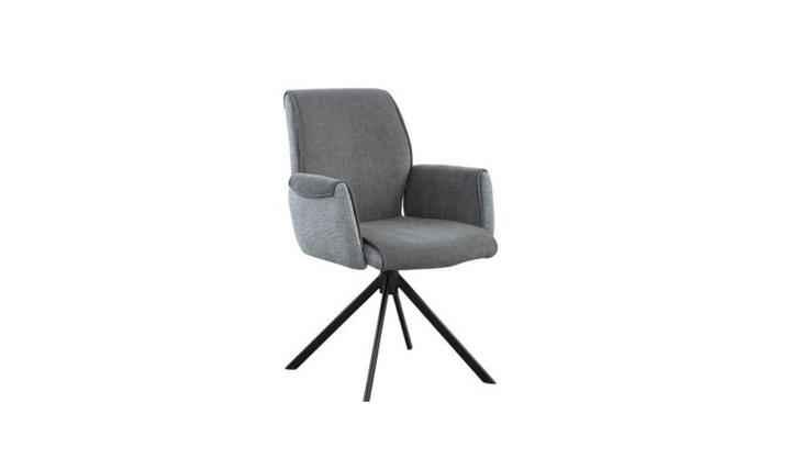 Soho Swivel Base Dining Chair In Gray- Leahyco