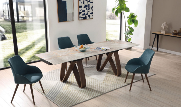 ESF Italia Bruno Extendable Brown Dining Table- Leahyco