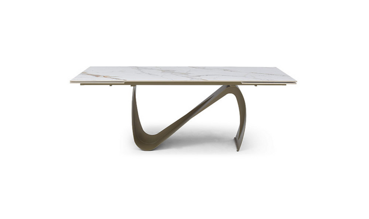 ESF Italia European 83-inch Ceramic Extension Dining Table with Top Marble Design