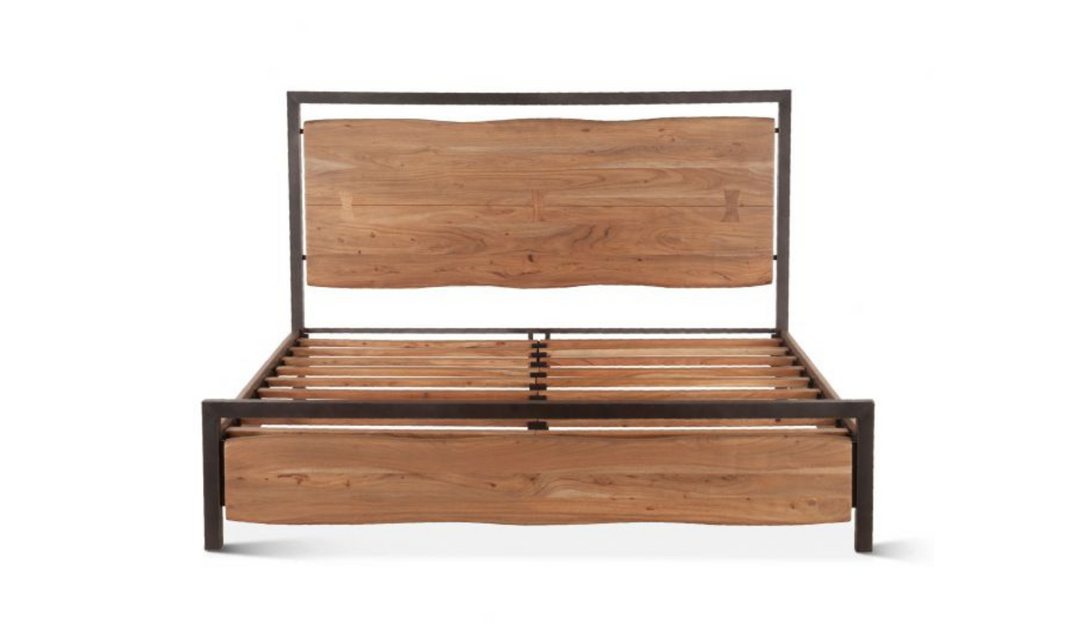 HTD Aspen King/Queen Size Wooden Bed With Deep Walnut Finish