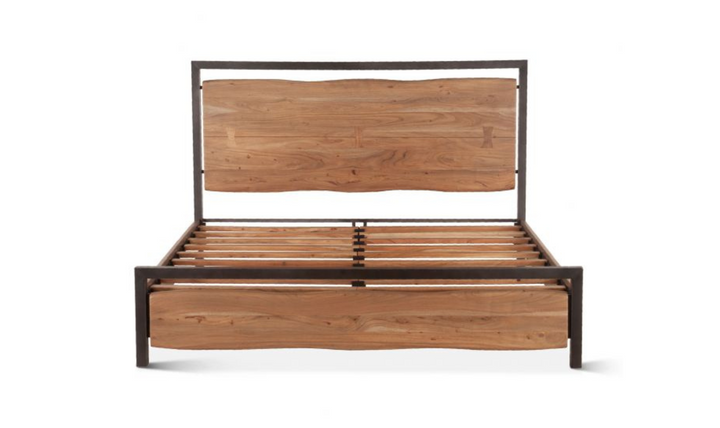 HTD Aspen King/Queen Size Wooden Bed With Deep Walnut Finish