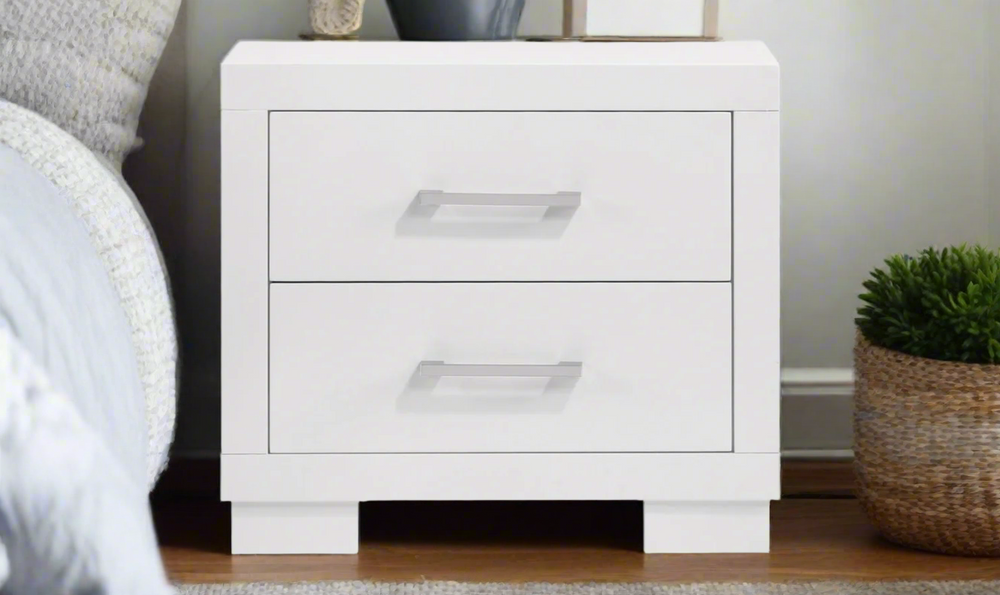 Coaster Furniture Jessica 2-Drawers Nightstand in White and Brown- Leahyco