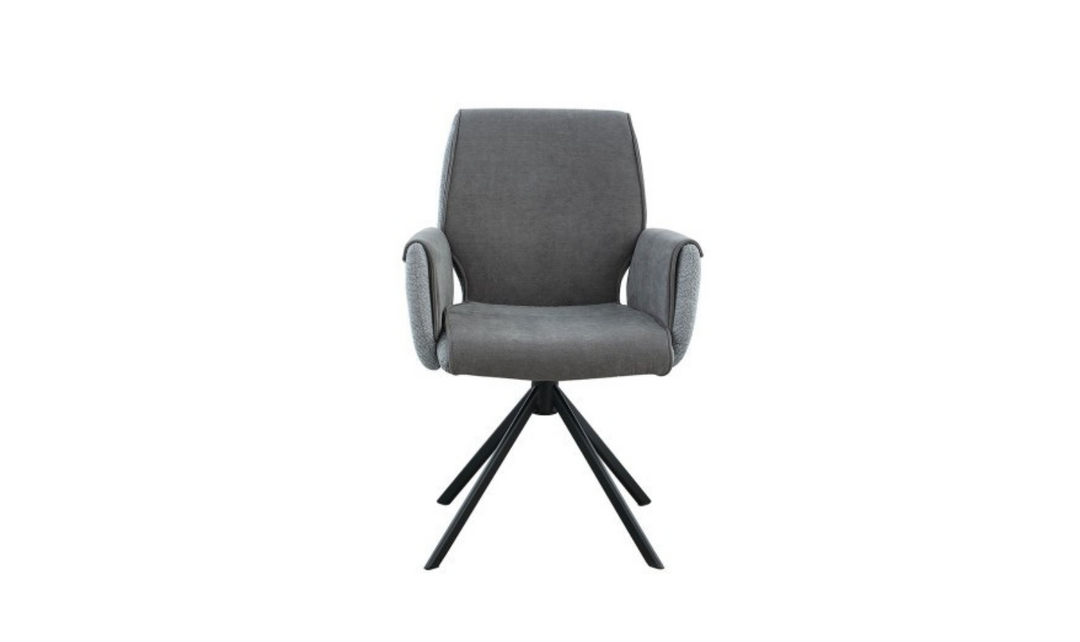 Soho Swivel Base Dining Chair In Gray- Leahyco