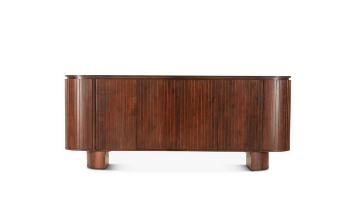 HTD Athena 79" Sideboard in Aged Mahogany Finish + Mango Wood Construction- Leahyco