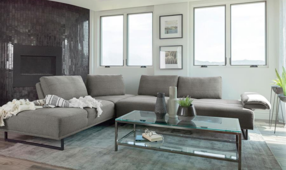 Arden L-Shaped 4-Seater Fabric Sectional Sofa in Taupe-Leahyco