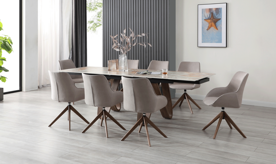 ESF Italia Bruno Extendable Brown Dining Table- Leahyco