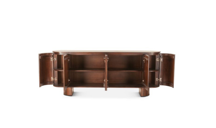 HTD Athena 79" Sideboard in Aged Mahogany Finish + Mango Wood Construction- Leahyco