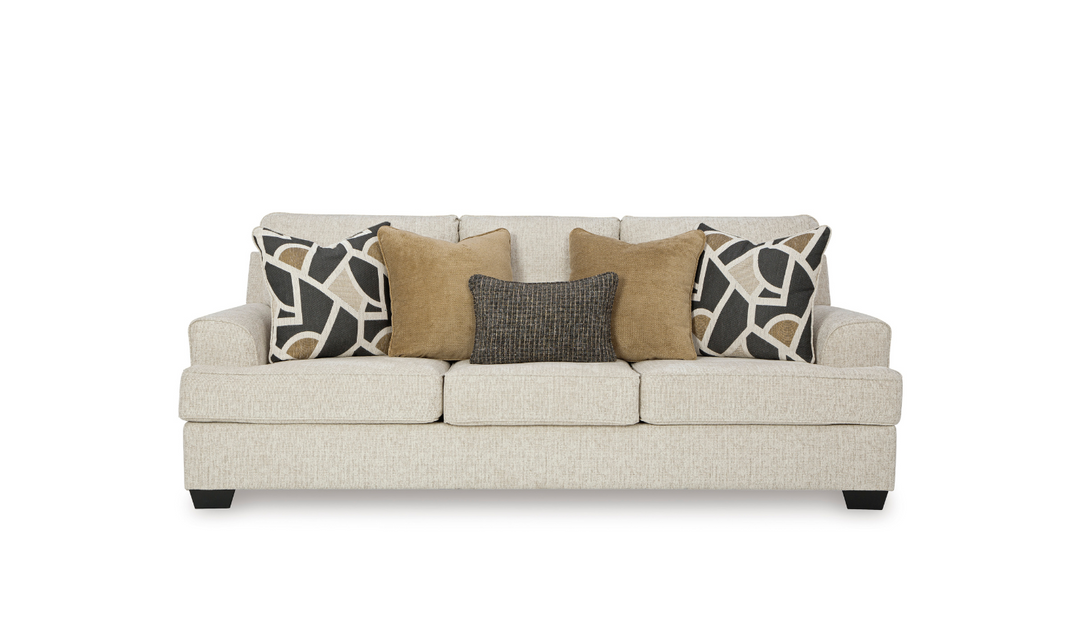 Heartcort 3 Seater Sofa in fabric with 5 Pillows- Leahyco