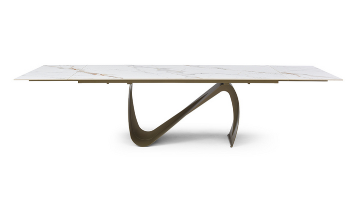 ESF Italia European 83-inch Ceramic Extension Dining Table with Top Marble Design