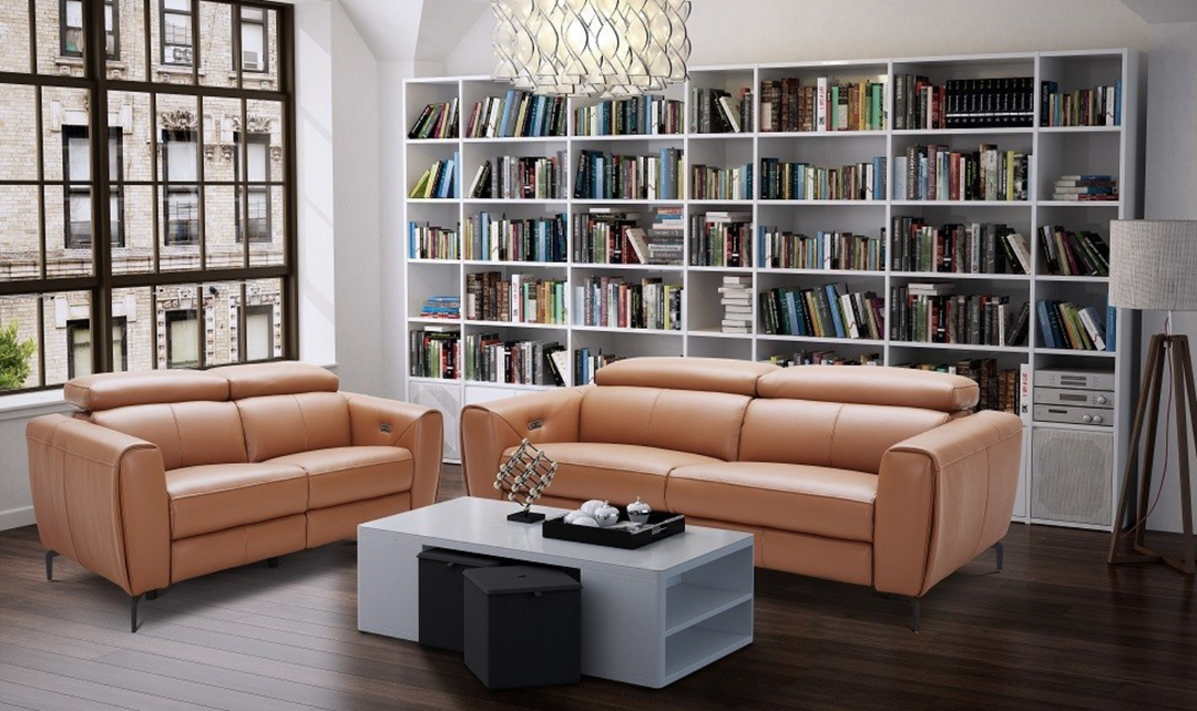 Lorenzo Reclining Premium Italian Leather Motion Sofa- Leahyco