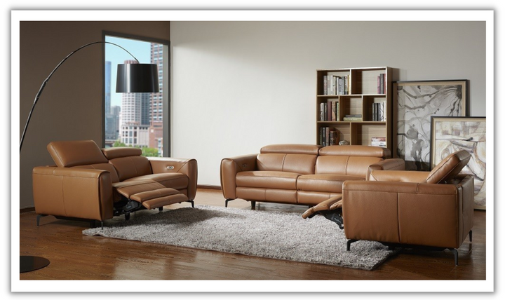 Lorenzo Reclining Premium Italian Leather Motion Sofa- Leahyco