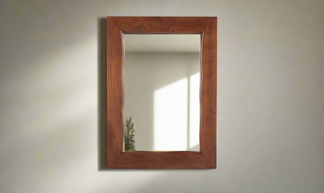 Aspen Portrait Mirror Frame in Walnut Brown- Leahyco