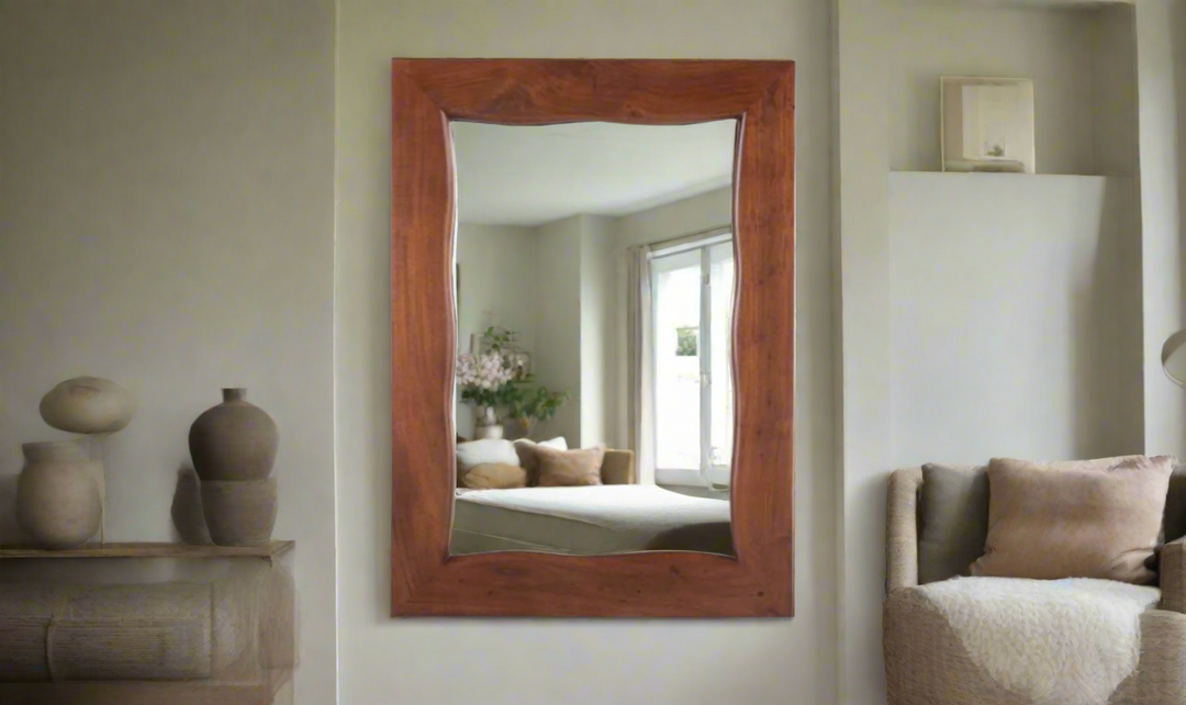 Aspen Portrait Mirror Frame in Walnut Brown- Leahyco