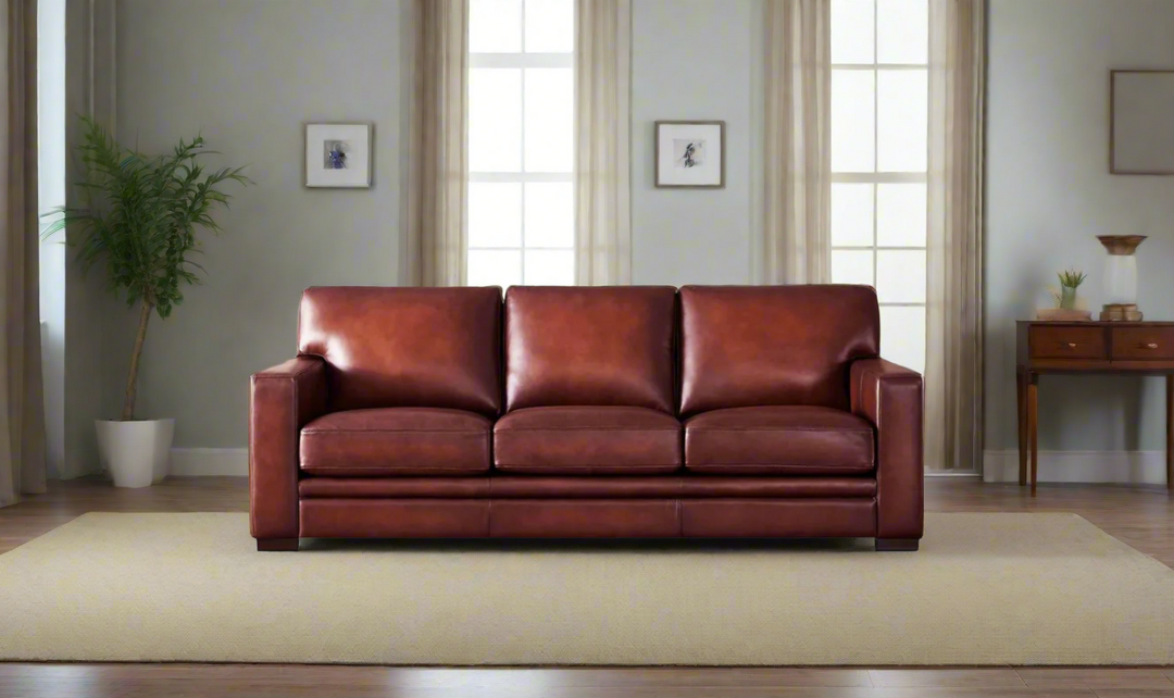 Hydeline Dillon 3-Seater Waxy Pull-up Leather Sofa in Brown