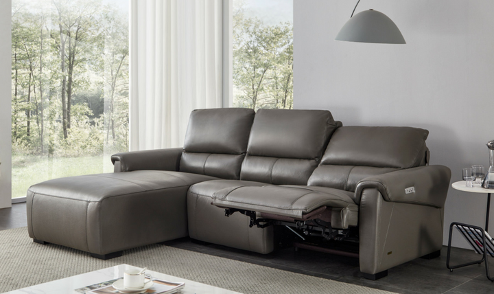 Maria Leather Electric Recliner Sectional Sofa- Leahyco