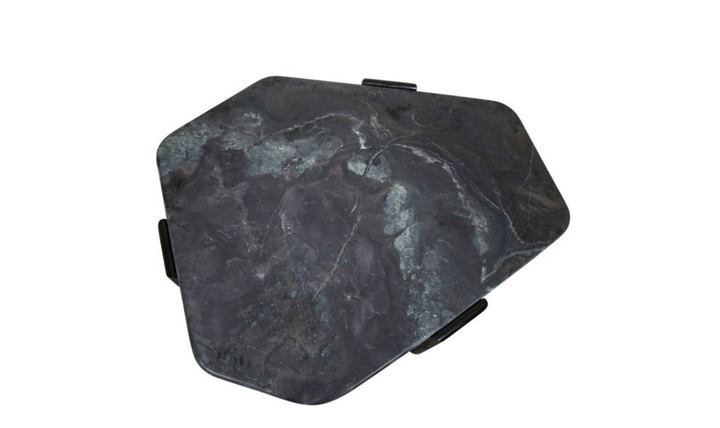 HTD Breton Hexagonal Coffee Table In Black with Lava Marble Top