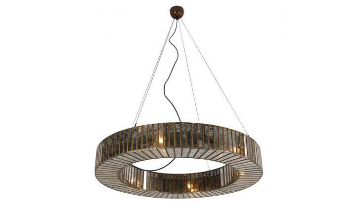 HTD Boho Extra Large Round Pendant With Copper Finish- Leahyco