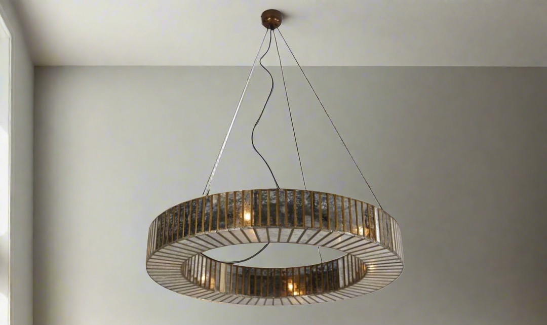 HTD Boho Extra Large Round Pendant With Copper Finish- Leahyco