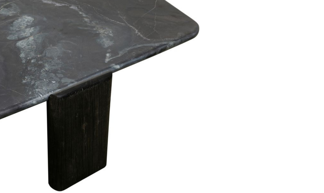 HTD Breton Hexagonal Coffee Table In Black with Lava Marble Top